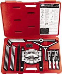 Proto - 19 Piece, 11" Spread, Wide Puller Set - 6 Jaws, 12" Reach - USA Tool & Supply