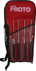 Proto - 5 Piece, 5/32 to 5/16", Pin Punch Set - Round Shank, Comes in Pouch - USA Tool & Supply