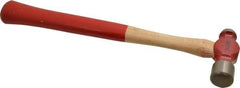 Proto - 1/2 Lb Head Ball Pein Hammer - Wood Handle with Red Laquer Grip, 12" OAL - USA Tool & Supply