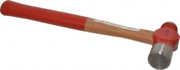 Proto - 2 Lb Head Ball Pein Hammer - Wood Handle with Red Laquer Grip, 15-7/8" OAL - USA Tool & Supply