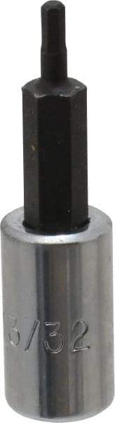Proto - 1/4" Drive, 3/32" Hex Bit Socket - 1-7/8" OAL, 1" Bit Length - USA Tool & Supply