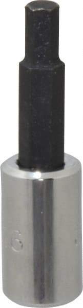 Proto - 1/4" Drive, 3/16" Hex Bit Socket - 1-7/8" OAL, 1" Bit Length - USA Tool & Supply