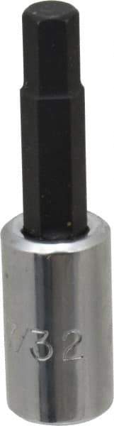Proto - 1/4" Drive, 7/32" Hex Bit Socket - 1-7/8" OAL, 1" Bit Length - USA Tool & Supply