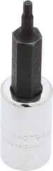 Proto - 1/4" Drive, 2mm Hex Bit Socket - 1-7/8" OAL, 1" Bit Length - USA Tool & Supply