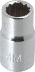 Proto - 1/4" Drive, Standard Hand Socket - 12 Points, 7/8" OAL, Chrome Finish - USA Tool & Supply