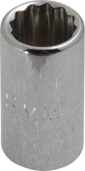 Proto - 1/4" Drive, Standard Hand Socket - 12 Points, 7/8" OAL, Chrome Finish - USA Tool & Supply