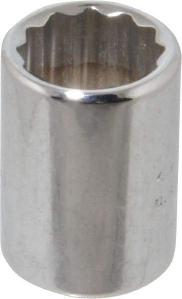 Proto - 1/4" Drive, Standard Hand Socket - 12 Points, 7/8" OAL, Chrome Finish - USA Tool & Supply