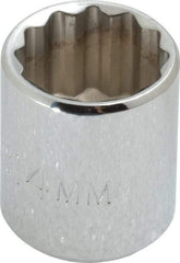 Proto - 1/4" Drive, Standard Hand Socket - 12 Points, 7/8" OAL, Chrome Finish - USA Tool & Supply