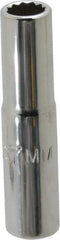 Proto - 1/4" Drive, Deep Hand Socket - 12 Points, 1-15/16" OAL, Chrome Finish - USA Tool & Supply