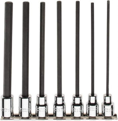 Proto - 7 Piece 3/8" Drive Inch Hex Bit Socket Set - 1/8 to 3/8" Hex - USA Tool & Supply