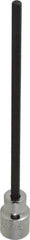 Proto - 3/8" Drive, 3/16" Hex Bit Socket - 6-3/32" OAL, 5" Bit Length, Long Hex Bit Socket - USA Tool & Supply