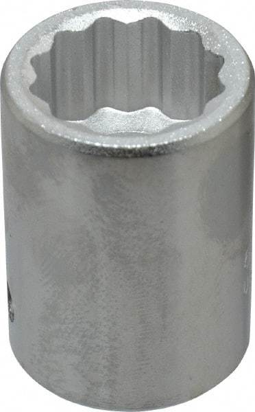 Proto - 1", 3/4" Drive, Standard Hand Socket - 12 Points, 2" OAL, Chrome Finish - USA Tool & Supply