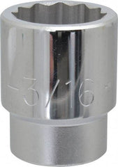 Proto - 1-3/16", 3/4" Drive, Standard Hand Socket - 12 Points, 2-7/32" OAL, Chrome Finish - USA Tool & Supply