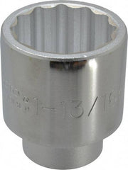 Proto - 1-13/16", 3/4" Drive, Standard Hand Socket - 12 Points, 2-29/32" OAL, Chrome Finish - USA Tool & Supply