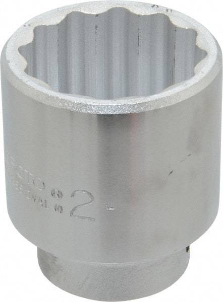 Proto - 2", 3/4" Drive, Standard Hand Socket - 12 Points, 3-7/64" OAL, Chrome Finish - USA Tool & Supply