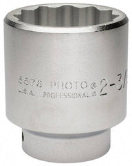 Proto - 2-3/8", 3/4" Drive, Standard Hand Socket - 12 Points, 3-43/64" OAL, Chrome Finish - USA Tool & Supply