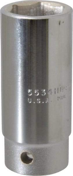 Proto - 1-1/16", 3/4" Drive, Deep Hand Socket - 6 Points, 3-1/2" OAL, Chrome Finish - USA Tool & Supply