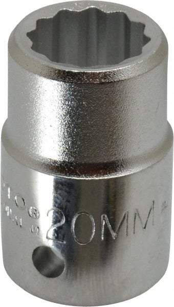 Proto - 3/4" Drive, Standard Hand Socket - 12 Points, 2" OAL, Chrome Finish - USA Tool & Supply