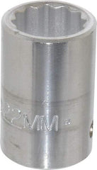 Proto - 3/4" Drive, Standard Hand Socket - 12 Points, 2" OAL, Chrome Finish - USA Tool & Supply