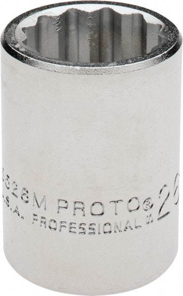 Proto - 3/4" Drive, Standard Hand Socket - 12 Points, 2" OAL, Chrome Finish - USA Tool & Supply