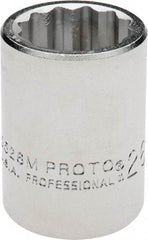 Proto - 3/4" Drive, Standard Hand Socket - 12 Points, 2" OAL, Chrome Finish - USA Tool & Supply