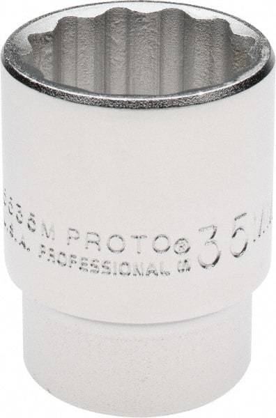 Proto - 3/4" Drive, Standard Hand Socket - 12 Points, 2-1/4" OAL, Chrome Finish - USA Tool & Supply