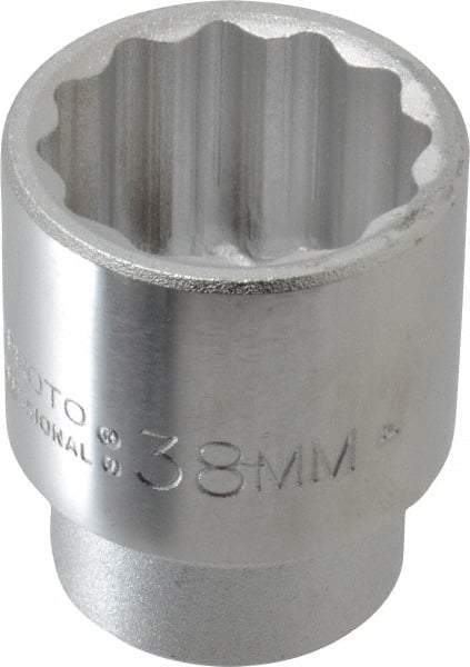 Proto - 3/4" Drive, Standard Hand Socket - 12 Points, 2-13/32" OAL, Chrome Finish - USA Tool & Supply