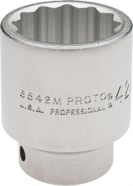 Proto - 3/4" Drive, Standard Hand Socket - 12 Points, 2-11/16" OAL, Chrome Finish - USA Tool & Supply