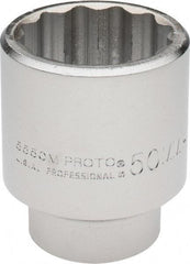 Proto - 3/4" Drive, Standard Hand Socket - 12 Points, 3-5/32" OAL, Chrome Finish - USA Tool & Supply