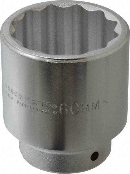 Proto - 3/4" Drive, Standard Hand Socket - 12 Points, 3-21/32" OAL, Chrome Finish - USA Tool & Supply