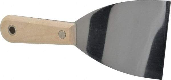 Stanley - Flexible Steel 1-Edge Scraper - 3" Blade Width x 3-5/8" Blade Length, 3-7/8" Long Hardwood Handle - USA Tool & Supply