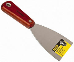Stanley - Stiff Steel 1-Edge Scraper - 3" Blade Width x 3-5/8" Blade Length, 3-7/8" Long Hardwood Handle - USA Tool & Supply