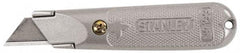 Stanley - Fixed Utility Knife - Aluminum Handle, 3 Blades Included - USA Tool & Supply