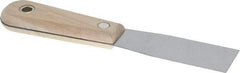 Stanley - 1-1/4" Wide Steel Putty Knife - Flexible, Hardwood Handle, 7-1/2" OAL - USA Tool & Supply