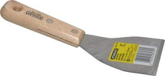 Stanley - Steel Bent Scraper - 3" Blade Width x 4-3/8" Blade Length, 4-7/8" Long Hardwood Handle - USA Tool & Supply