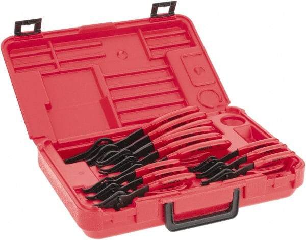 Proto - 12 Piece, Retaining Ring Pliers Set - 5-7/8, 5-3/4, 5-11/16, 5-7/8, 5-3/4, 5-11/16, 7-1/2, 7-3/8, 7-1/8, 9-1/4, 9 & 8-5/8" OAL - USA Tool & Supply