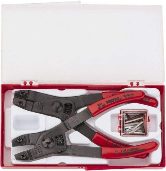 Proto - 2 Piece, Retaining Ring Pliers Set - 6-1/4" OAL - USA Tool & Supply