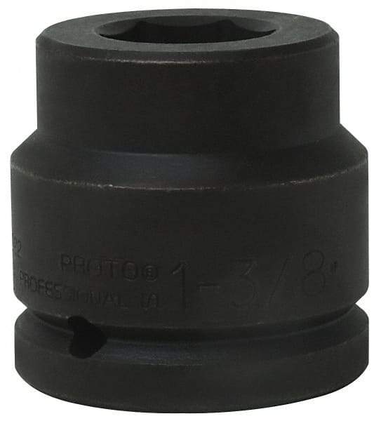 Proto - 1-1/2" Drive 1-3/8" Standard Impact Socket - 6 Points, 3-1/8" OAL - USA Tool & Supply