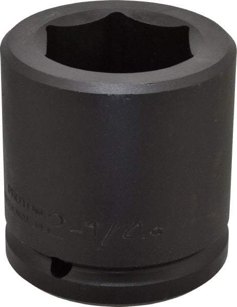 Proto - 1-1/2" Drive 2-1/4" Standard Impact Socket - 6 Points, 3-3/4" OAL - USA Tool & Supply
