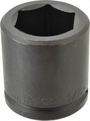 Proto - 1-1/2" Drive 2-3/8" Standard Impact Socket - 6 Points, 3-7/8" OAL - USA Tool & Supply