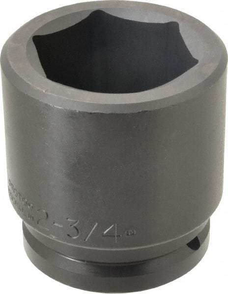 Proto - 1-1/2" Drive 2-3/4" Standard Impact Socket - 6 Points, 4-1/4" OAL - USA Tool & Supply