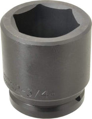 Proto - 1-1/2" Drive 2-3/4" Standard Impact Socket - 6 Points, 4-1/4" OAL - USA Tool & Supply