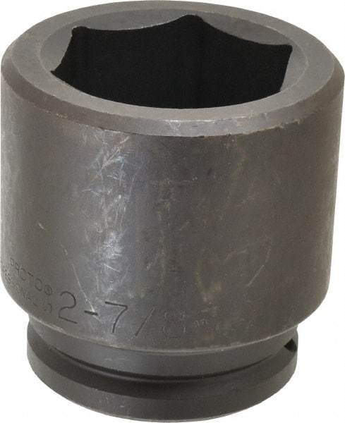 Proto - 1-1/2" Drive 2-7/8" Standard Impact Socket - 6 Points, 4-1/2" OAL - USA Tool & Supply