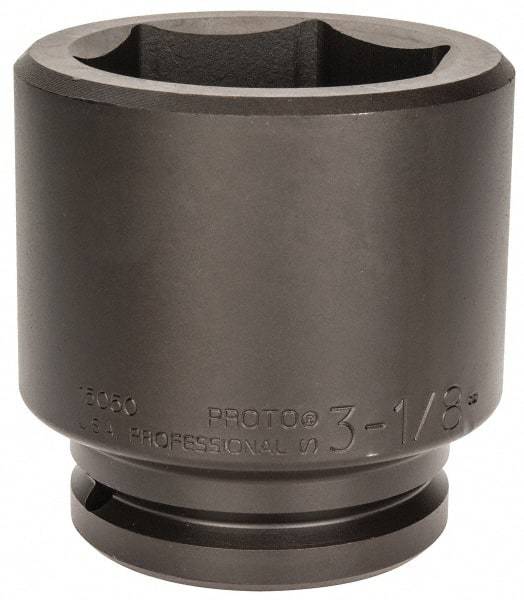 Proto - 1-1/2" Drive 3-1/8" Standard Impact Socket - 6 Points, 4-5/8" OAL - USA Tool & Supply