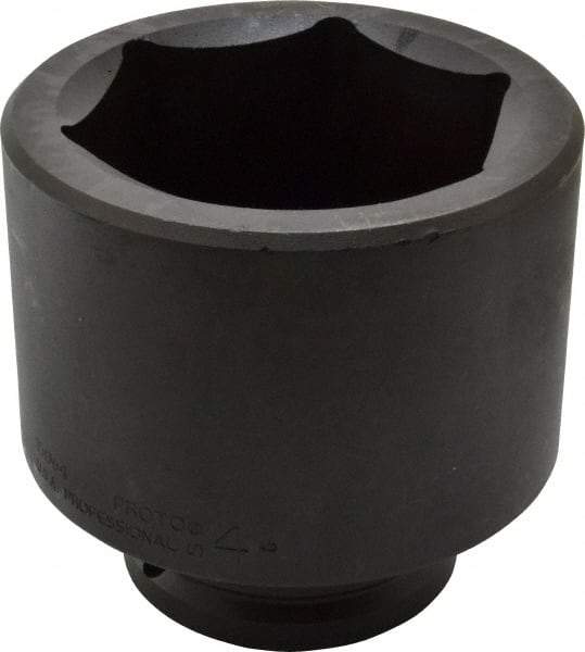 Proto - 1-1/2" Drive 4" Standard Impact Socket - 6 Points, 5-1/2" OAL - USA Tool & Supply