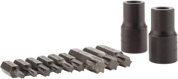 Proto - 11 Piece, 3/8" Drive Screwdriver Bit Set - T10 to T50 Torx - USA Tool & Supply