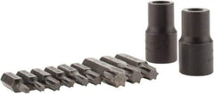 Proto - 11 Piece, 3/8" Drive Screwdriver Bit Set - T10 to T50 Torx - USA Tool & Supply