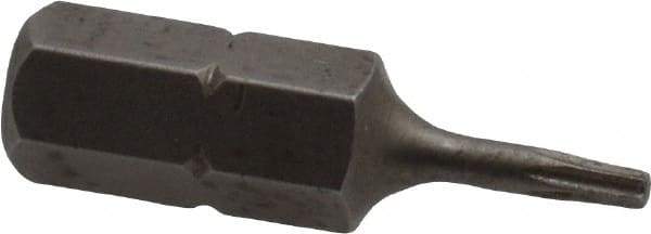 Irwin - 1/4" Drive T6 Torx Screwdriver Bit - 1" OAL, Insert Bit - USA Tool & Supply