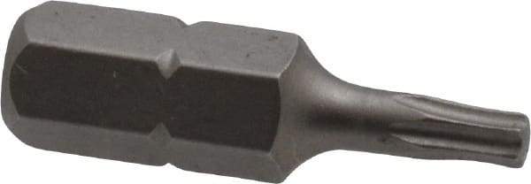 Irwin - 1/4" Drive T10 Torx Screwdriver Bit - 1" OAL, Insert Bit - USA Tool & Supply