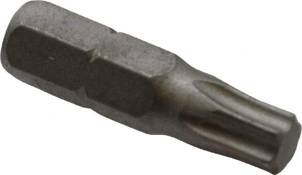 Irwin - 1/4" Drive T30 Torx Screwdriver Bit - 1" OAL, Insert Bit - USA Tool & Supply